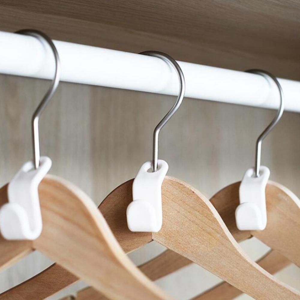 10-pack White Clothes Hangers with Connecting Hook, Organizer V1237-ZY-506-0157
