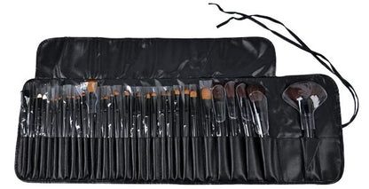 32pcs Professional Makeup Brushes, Genuine Goat Hair, Leather Case, Black V1237-ZY-506-0158