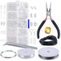 DIY Jewelry Making Kit with Pliers, Wire, Rings, Silver V1237-ZY-506-0163