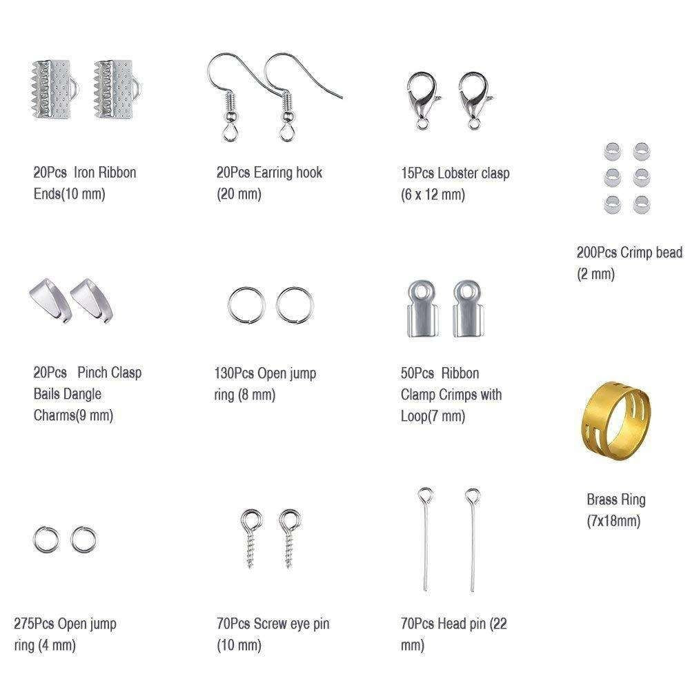 DIY Jewelry Making Kit with Pliers, Wire, Rings, Silver V1237-ZY-506-0163