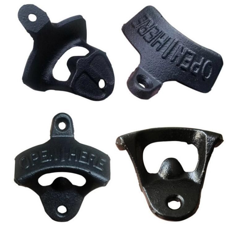 Wall mounted bottle opener, Vintage Open Here design, Black V1237-ZY-506-0171
