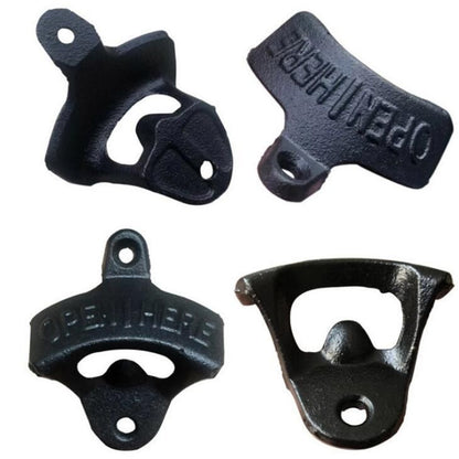 Wall mounted bottle opener, Vintage Open Here design, Black V1237-ZY-506-0171