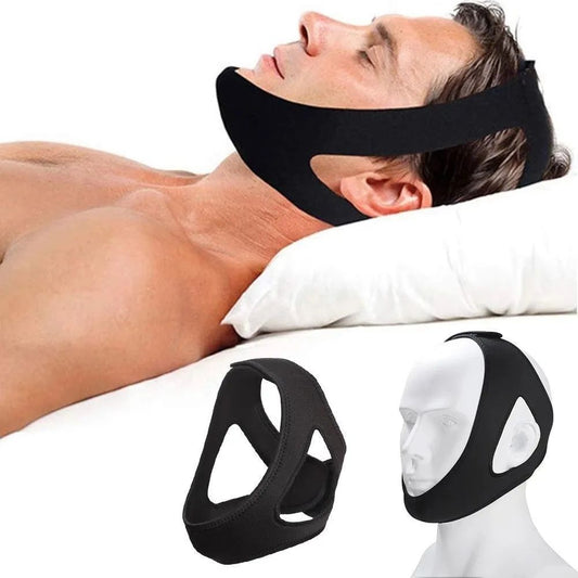 Adjustable Anti Snoring Chin Strap, Black, Stop Snoring Belt V1237-ZY-506-0190