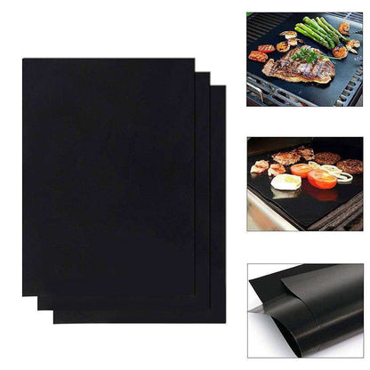 3pcs Non Stick Grill Mat Oven Baking Mat, 40x33cm, Black V1237-ZY-506-0191