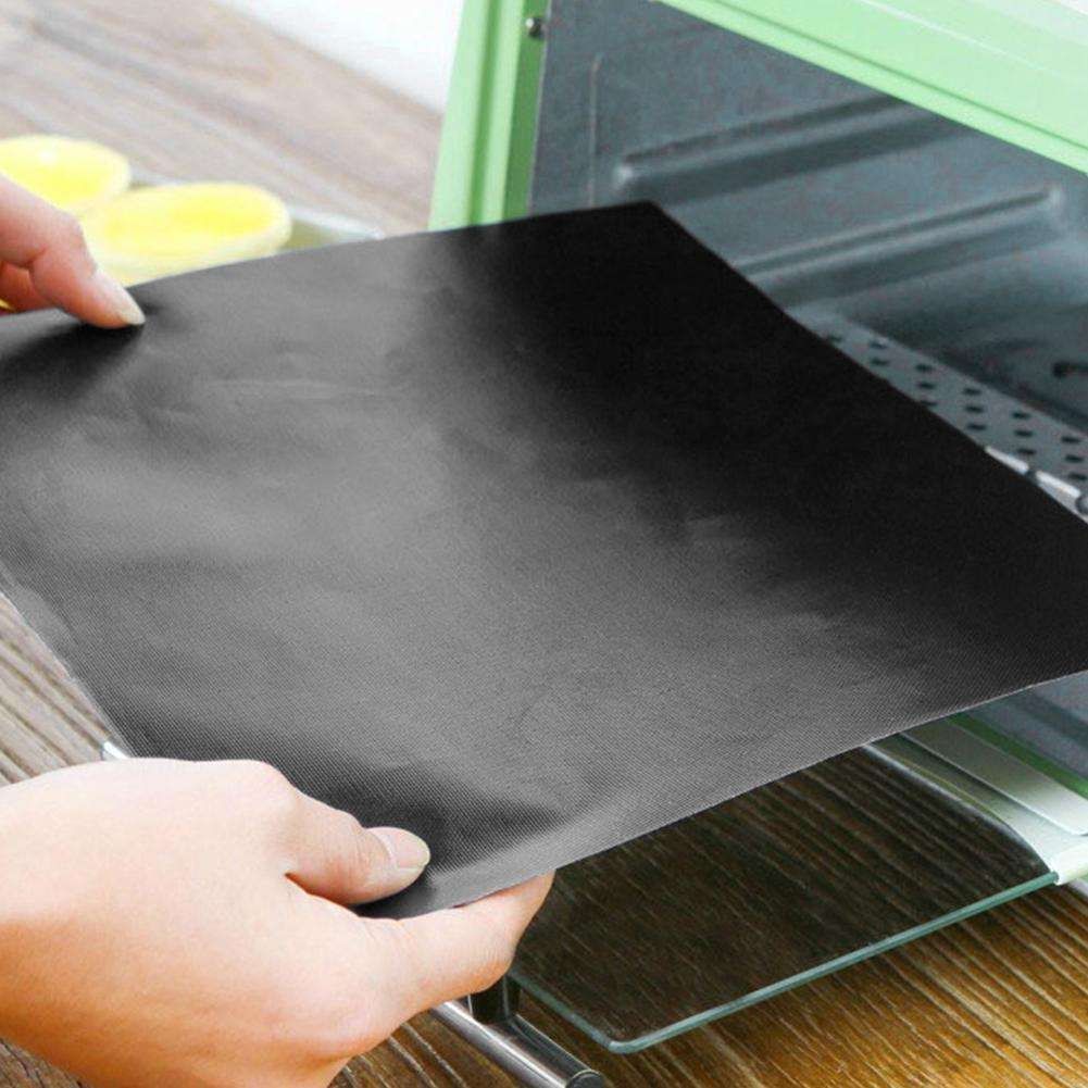3pcs Non Stick Grill Mat Oven Baking Mat, 40x33cm, Black V1237-ZY-506-0191