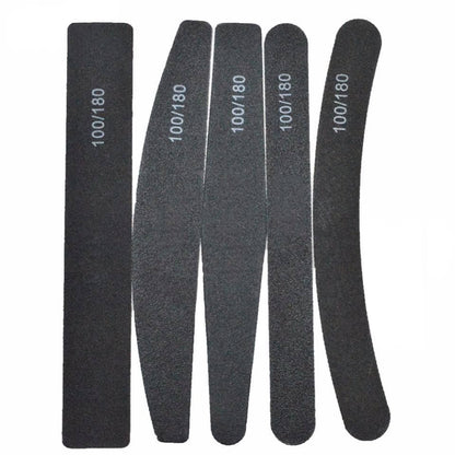 5pcs double-sided nail files 100/180 grit, black V1237-ZY-506-0192