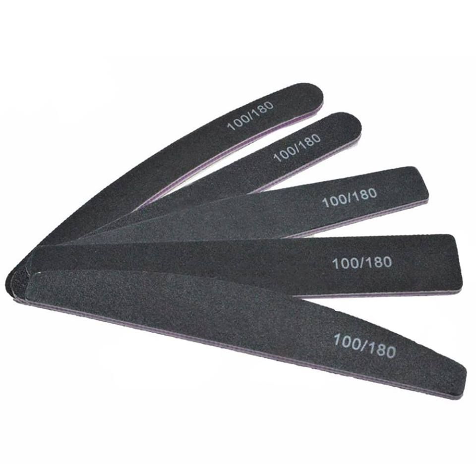 5pcs double-sided nail files 100/180 grit, black V1237-ZY-506-0192