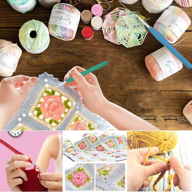Knitting Kit 45-Piece with Crochet Hooks, Markers, Tape Measure, MultiColor V1237-ZY-506-0193