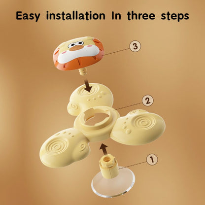 3-pack Baby Spinning Toy with Suction Cup, Green Yellow Pink, Educational Toys V1237-ZY-506-0195