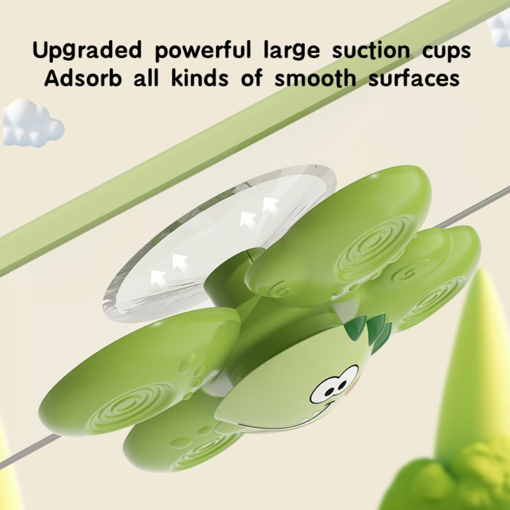 3-pack Baby Spinning Toy with Suction Cup, Green Yellow Pink, Educational Toys V1237-ZY-506-0195