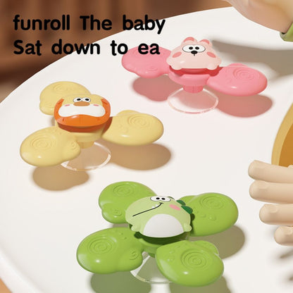 3-pack Baby Spinning Toy with Suction Cup, Green Yellow Pink, Educational Toys V1237-ZY-506-0195