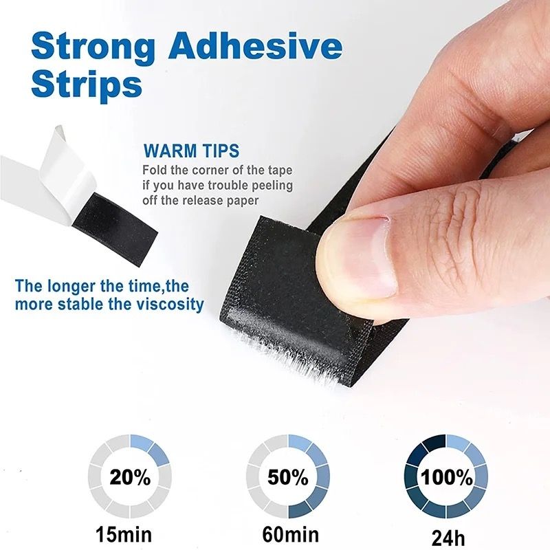 White Velcro Self-Adhesive Tape 2cm x 50m V1237-ZY-506-0201