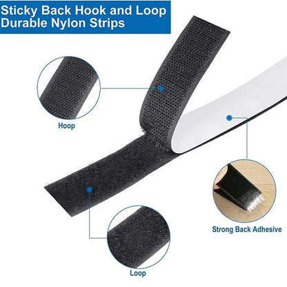 Self-Adhesive Velcro Tape 50m x 3cm, Black V1237-ZY-506-0202