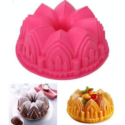 Silicone baking mold for sugar cookies, pink castle tower, 1 piece V1237-ZY-506-0205