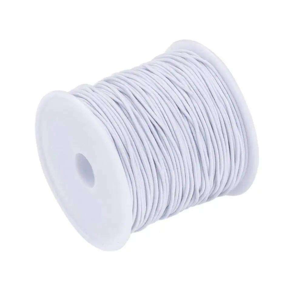 50m White Nylon Covered Elastic Thread, 0.6mm V1237-ZY-506-0209