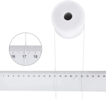 50m White Nylon Covered Elastic Thread, 0.6mm V1237-ZY-506-0209