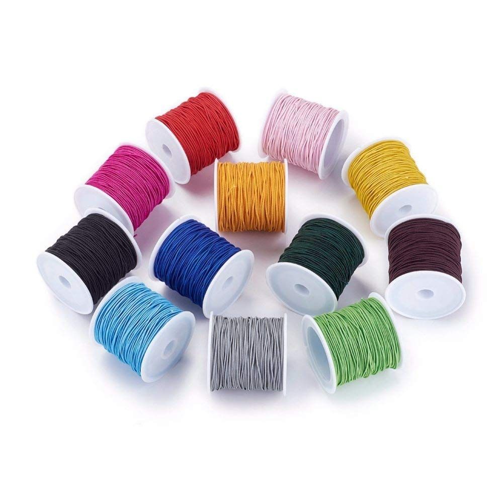 50m White Nylon Covered Elastic Thread, 0.6mm V1237-ZY-506-0209