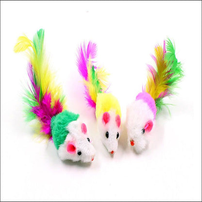 3pcs Cat Toy with Springy Mouse and Bell V1237-ZY-506-0211