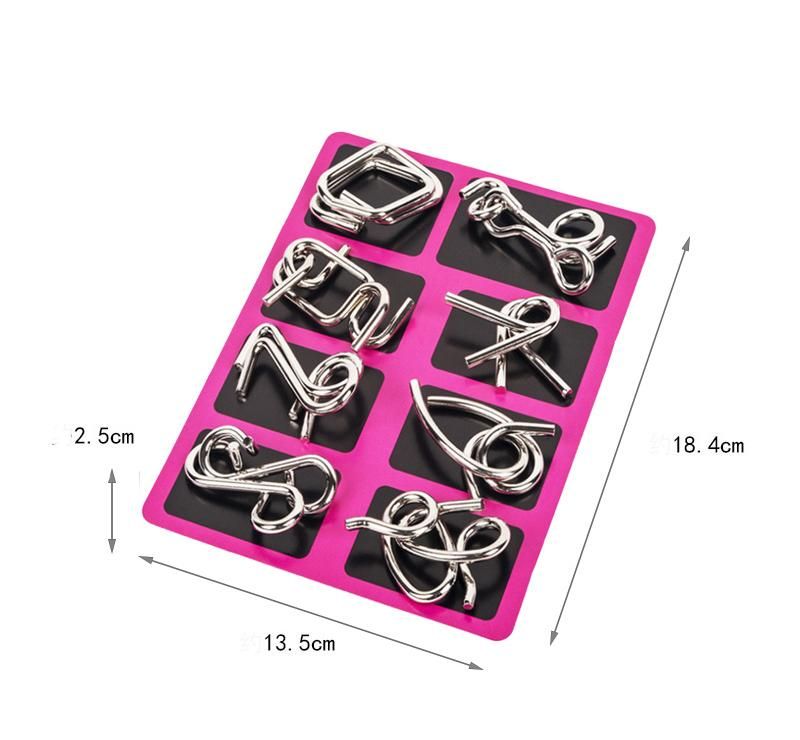 Brain Teaser Metal Puzzle, Pink V1237-ZY-506-0219