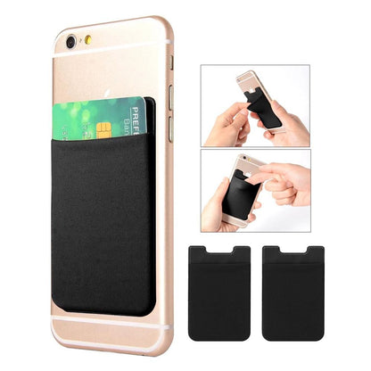 2-Pack Universal Self-Adhesive Mobile Wallet Card Holder, Black V1237-ZY-506-0221