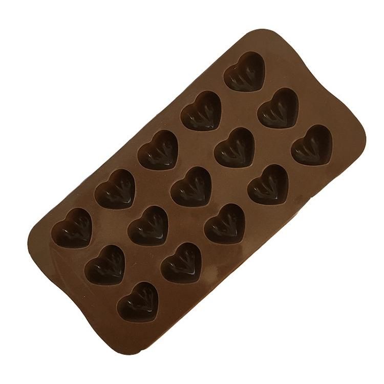 15 Hearts Ice Chocolate Jelly Mold for Pralines, Brown V1237-ZY-506-0224