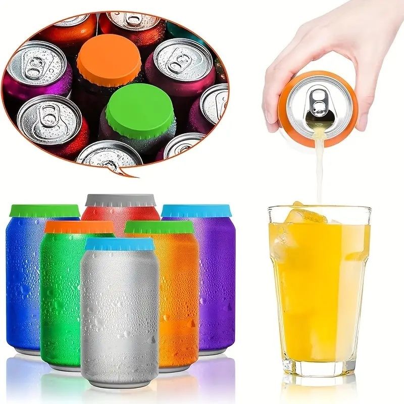 2pcs Silicone Caps Leakproof Jar Lid, MultiColor V1237-ZY-506-0225