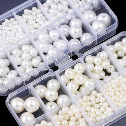 800pcs Acrylic Beads for Jewelry Making, DIY Imitation Pearls, Cream V1237-ZY-506-0238