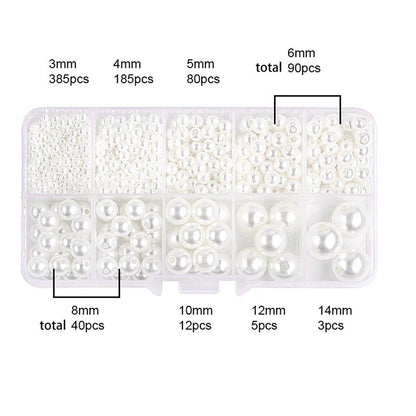 800pcs Acrylic Beads for Jewelry Making, DIY Imitation Pearls, Cream V1237-ZY-506-0238