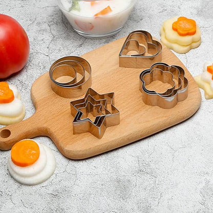 12pcs Baking Molds Cookie Cutters Gingerbread Molds, Silver V1237-ZY-506-0239
