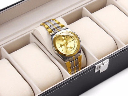 6 Watch Box Luxury Storage Case, Black, compatible with Urbox V1237-ZY-506-0240