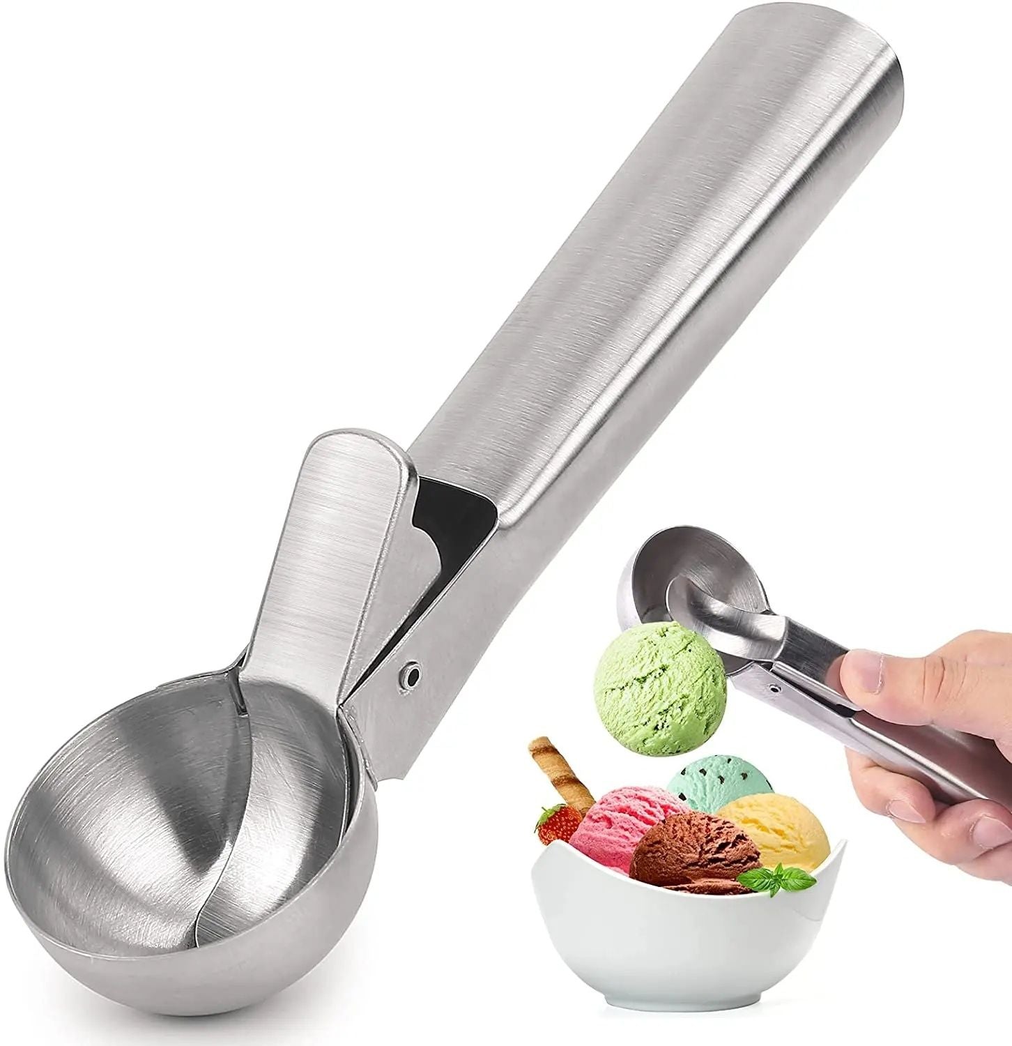 Silver Ice Cream Scoop with Ejector, Large V1237-ZY-506-0241