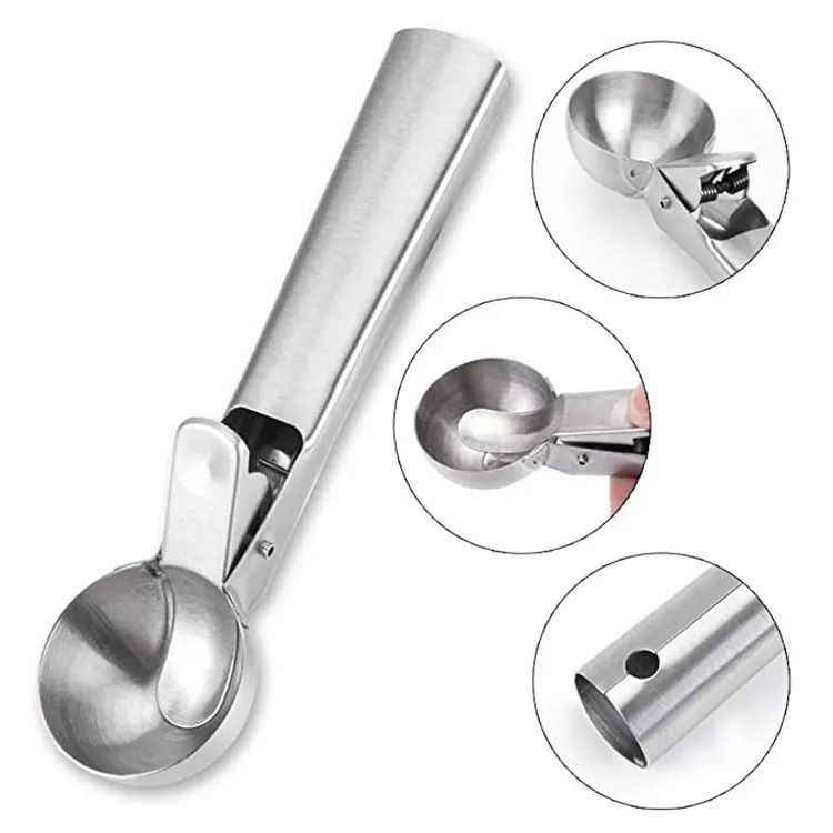 Silver Ice Cream Scoop with Ejector, Large V1237-ZY-506-0241