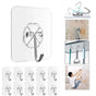 10-pack Self Adhesive Hooks, Towel Hangers Transparent V1237-ZY-506-0254