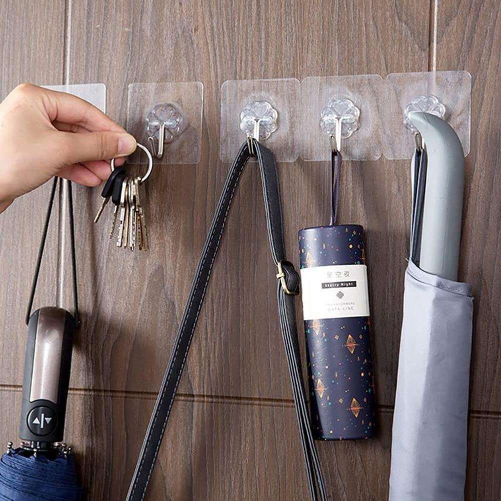 10-pack Self Adhesive Hooks, Towel Hangers Transparent V1237-ZY-506-0254