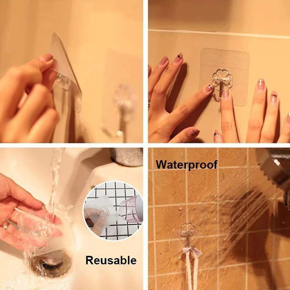 10-pack Self Adhesive Hooks, Towel Hangers Transparent V1237-ZY-506-0254