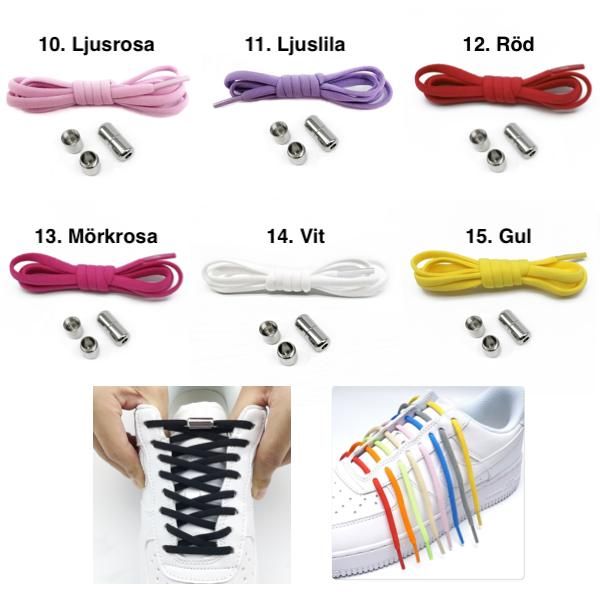 Black No-Tie Elastic Shoelaces, one size, 1 pair V1237-ZY-506-0255