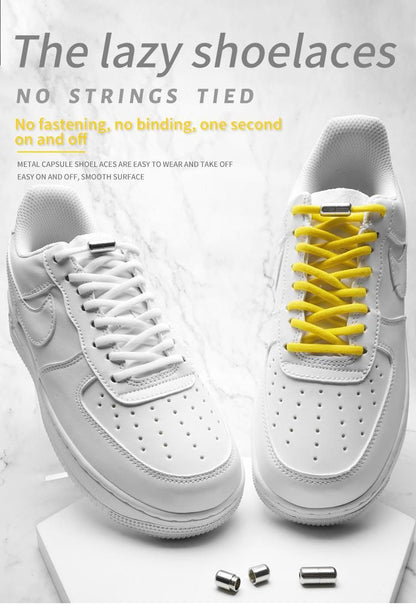 Black No-Tie Elastic Shoelaces, one size, 1 pair V1237-ZY-506-0255
