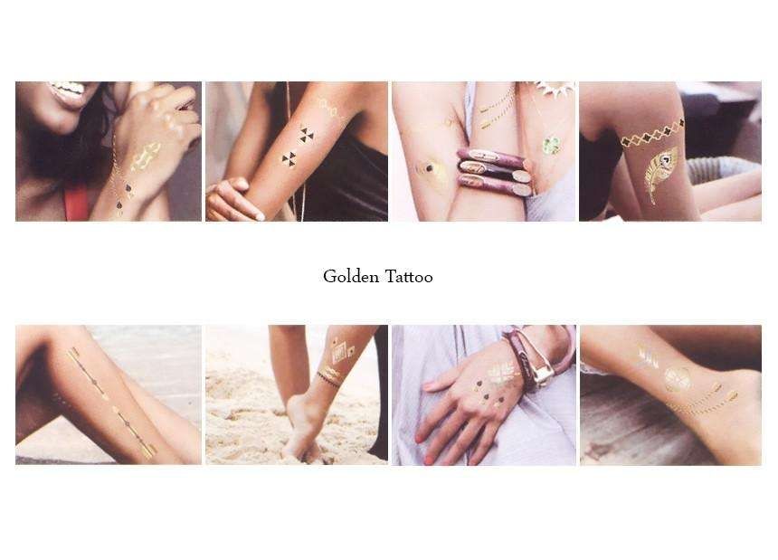 3pcs Metallic Tattoo Gold Silver Multicolor Flash Tattoo V1237-ZY-506-0271