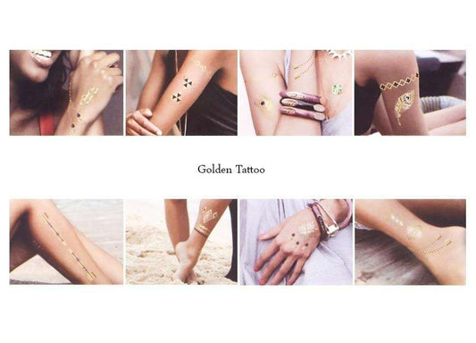 3pcs Metallic Tattoo Gold Silver Multicolor Flash Tattoo V1237-ZY-506-0271