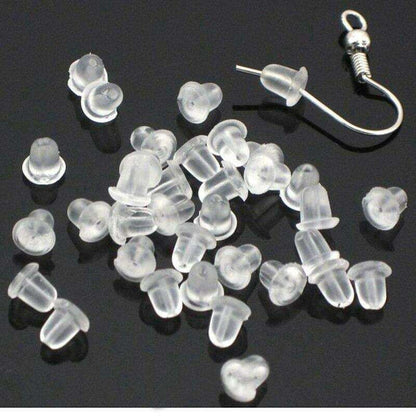100pcs Earring Backs, Nickel-Free Latex Transparent V1237-ZY-506-0273