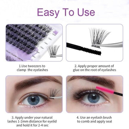 40p Individual False Eyelashes Natural Look Volume Lash, Black V1237-ZY-506-0284