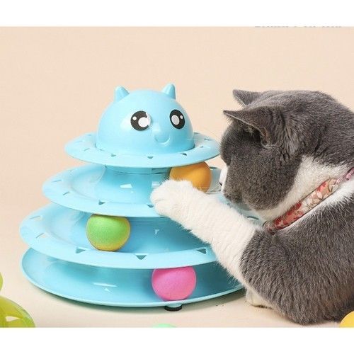 Cat Toy Activation Ball Tower for Cats, Blue V1237-ZY-506-0286