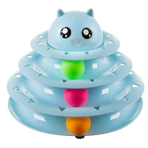 Cat Toy Activation Ball Tower for Cats, Blue V1237-ZY-506-0286