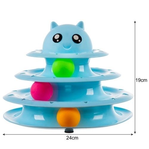 Cat Toy Activation Ball Tower for Cats, Blue V1237-ZY-506-0286