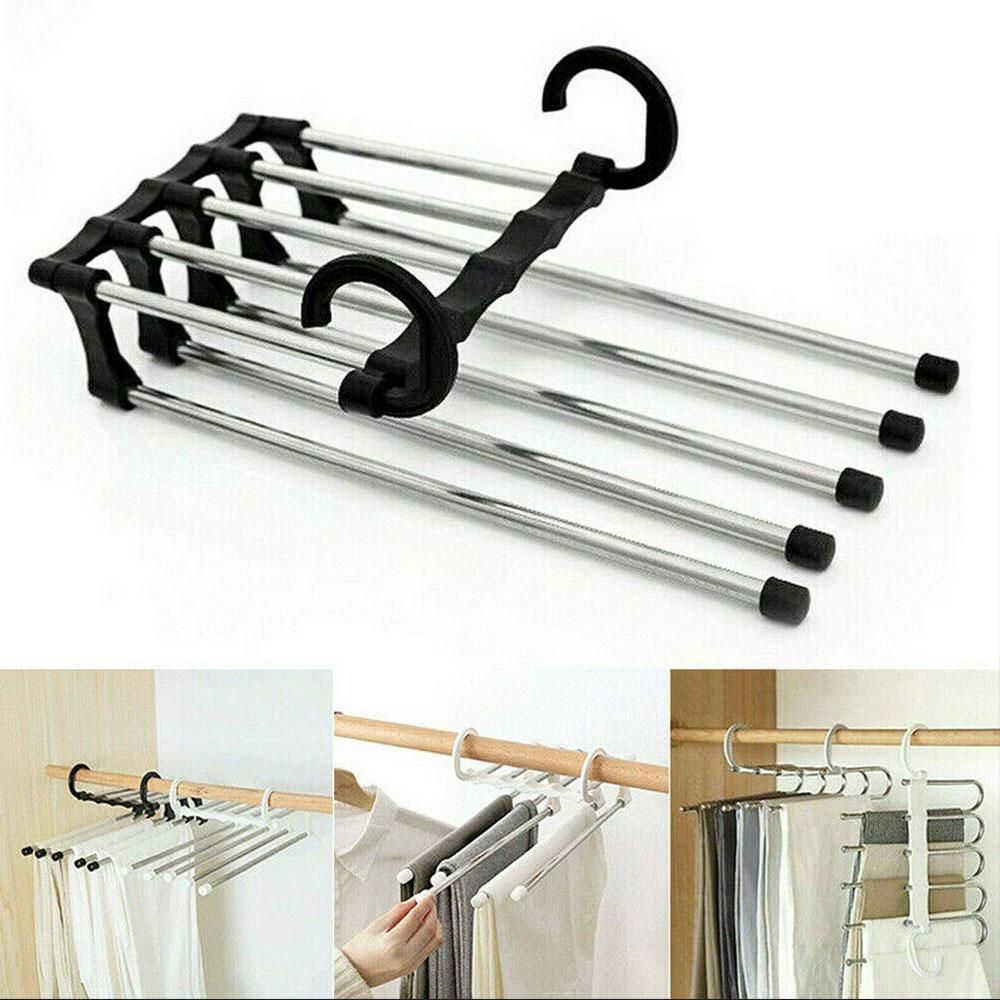 5-Pants Hanger Organizer with Connection Hook, White V1237-ZY-506-0295