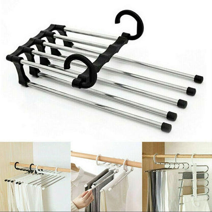 5-Pants Hanger Organizer with Connection Hook, White V1237-ZY-506-0295