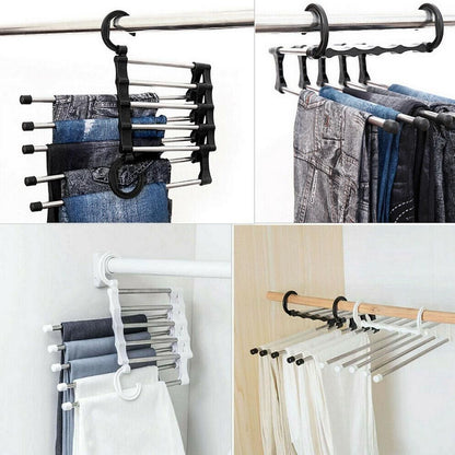 5-Pants Hanger Organizer with Connection Hook, White V1237-ZY-506-0295