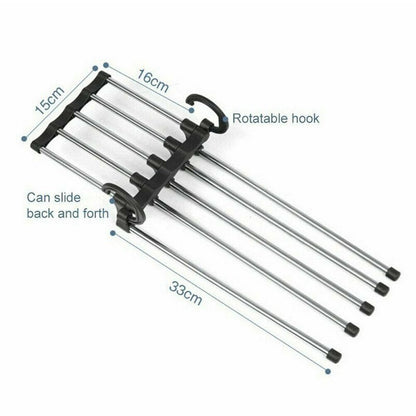 5-Pants Hanger Organizer with Connection Hook, White V1237-ZY-506-0295