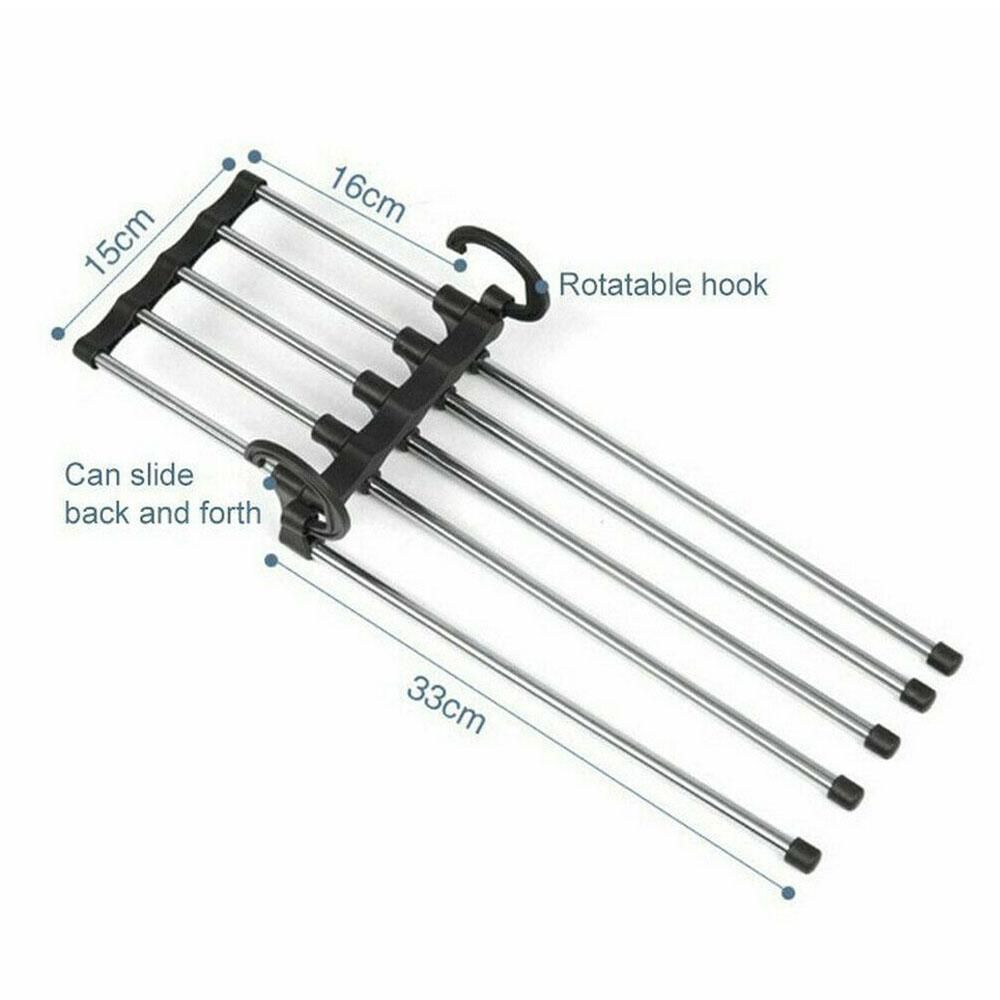 5 Clothes Hangers for Pants with Connection Hook, Black V1237-ZY-506-0296
