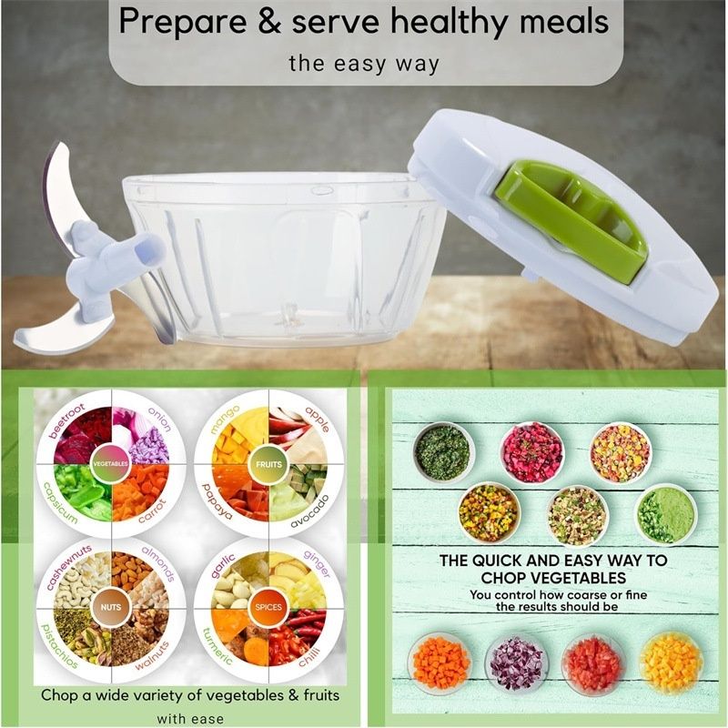 Onion Chopper 500 ml Manual Kitchen Helper, White V1237-ZY-506-0306